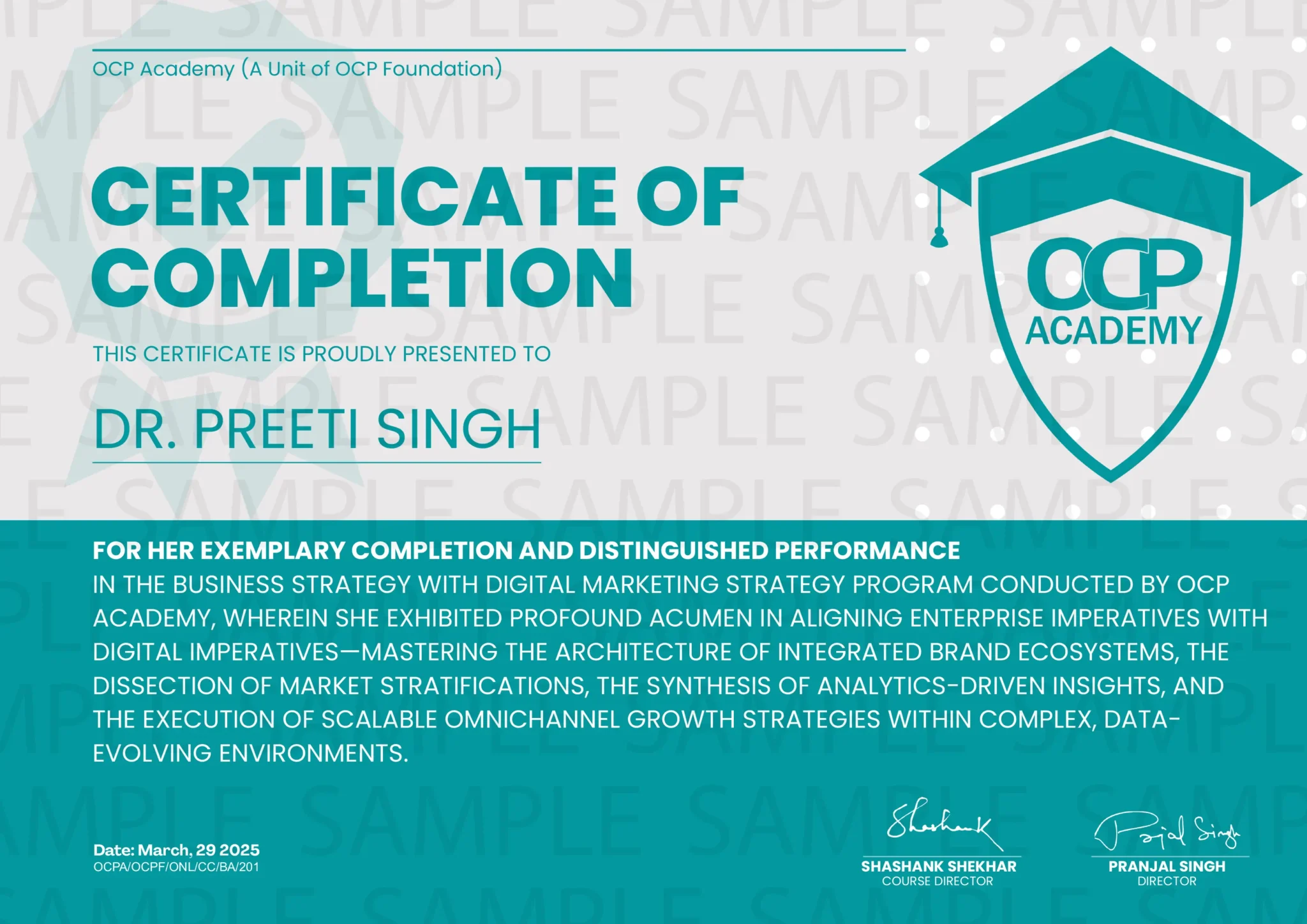 Business Strategy Certificate