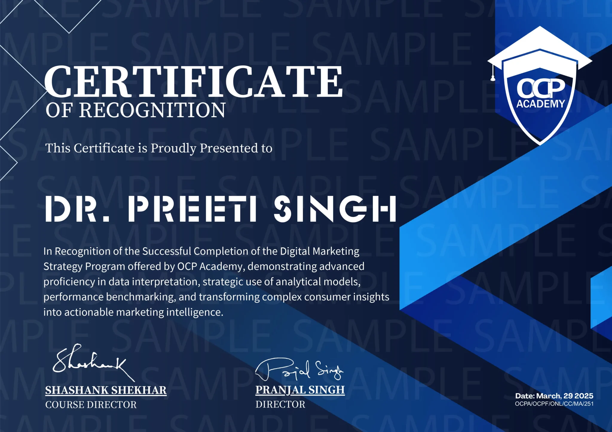 Marketing Analytics Certificates