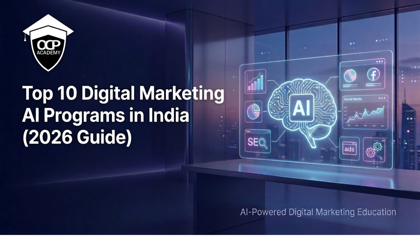 AI digital marketing course India programs comparison for 2026 including OCP Academy and other leading institutes