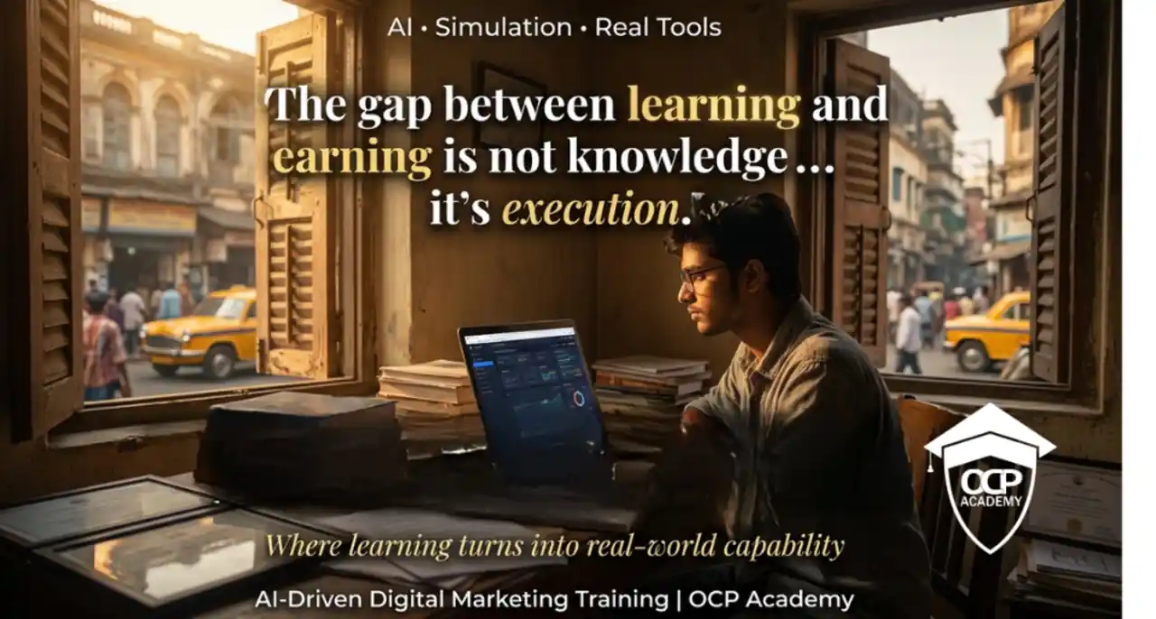 AI-driven digital marketing course in Kolkata focused on execution, simulation and real tools training at OCP Academy