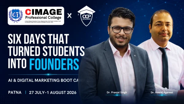 Dr. Pranjal Singh and Dr. Neeraj Agarwal at the AI and Digital Marketing Boot Camp 2026 at CIMAGE Patna